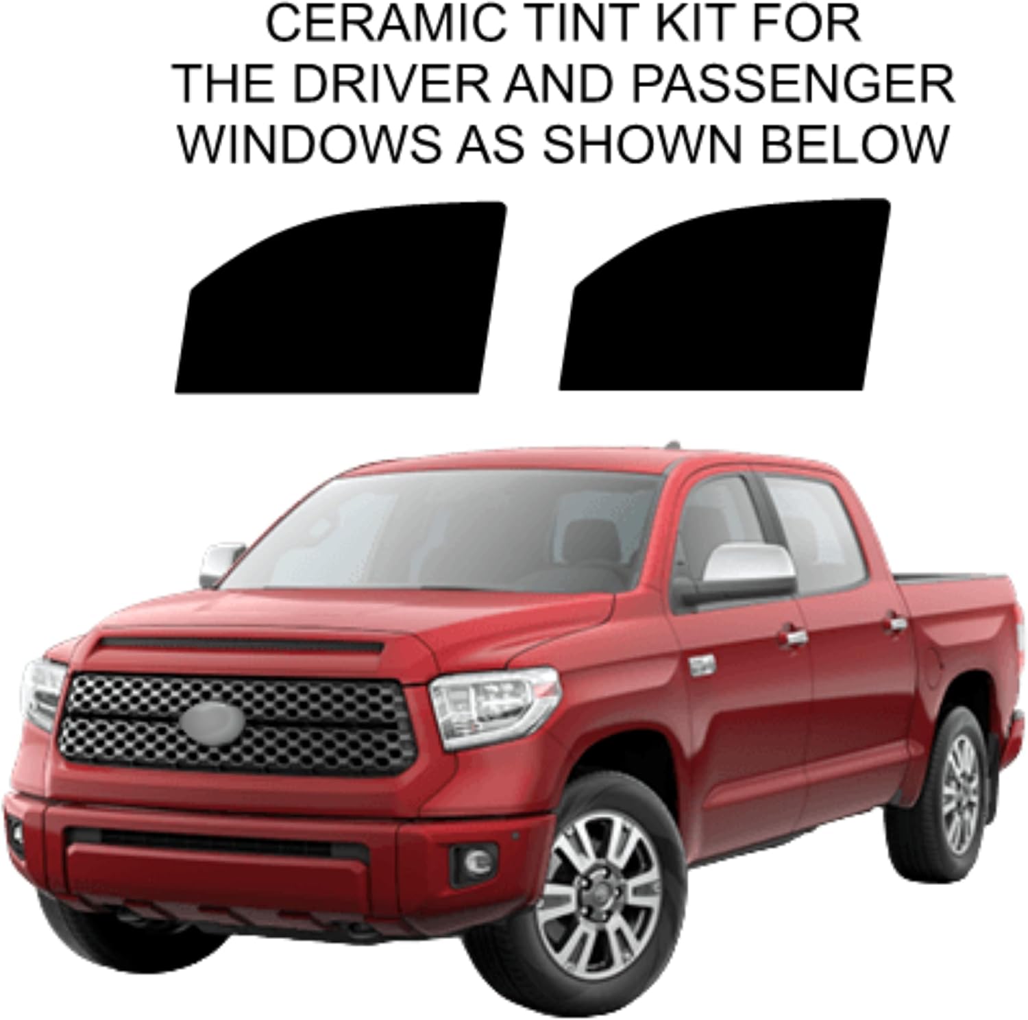 Factor Precut Ceramic Window Tint for Toyota Tundra 4 DR 2007-2021 to Block Over 99% Harmful UV Rays 2mil Thick Shop Grade Use Superior Heat Rejection, Professional Finish (20% All)
