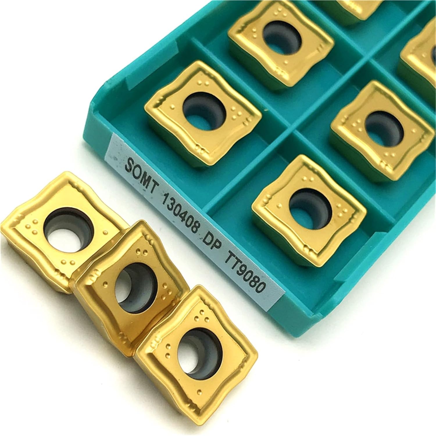 10PCS SOMT050204 SOMT060204 SOMT070306 SOMT130408 DP TT9080 Carbide Turning Inserts, Indexable U Drill Turning Tool(SOMT040204 DP TT9080)