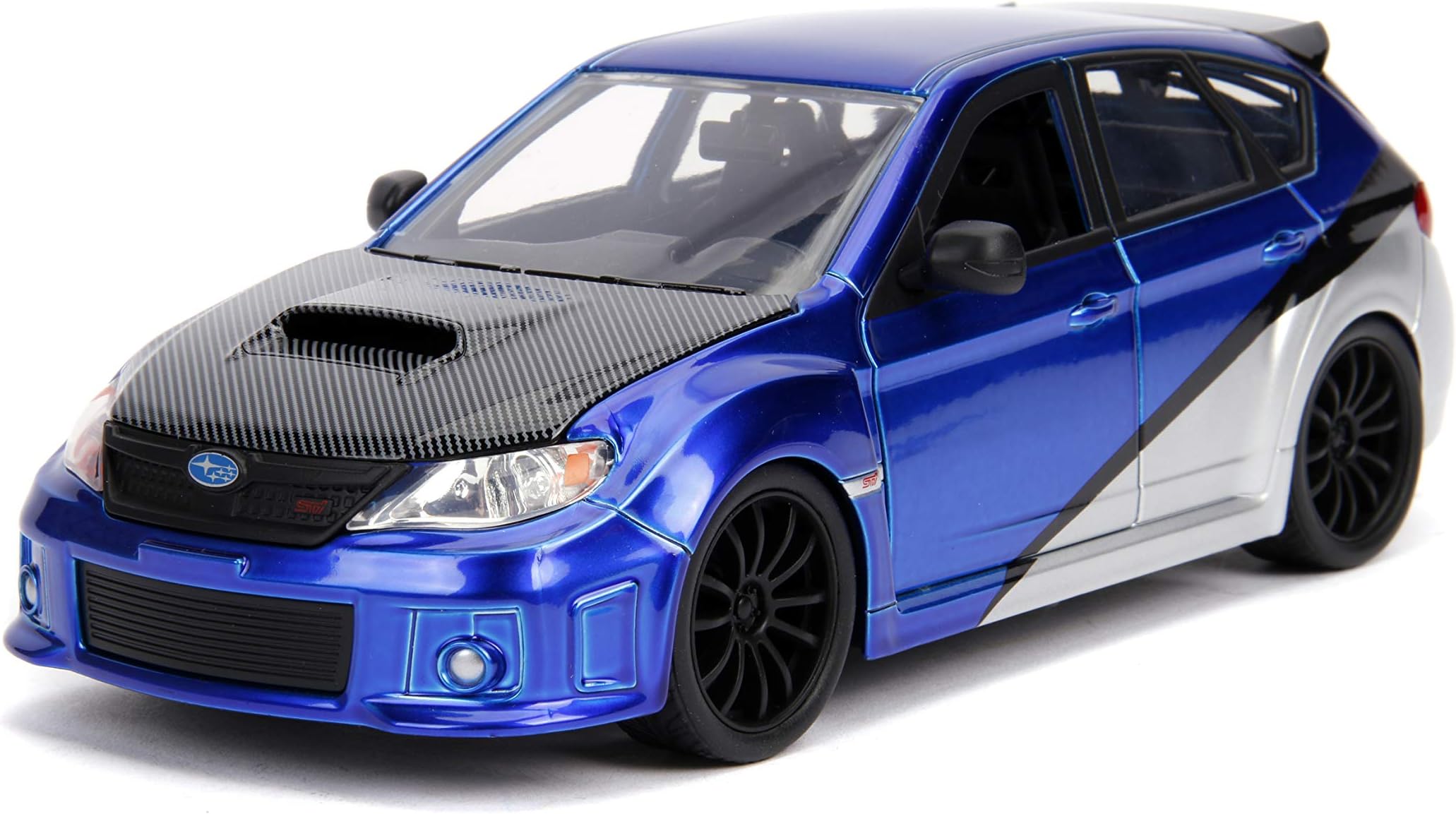 Jada Toys Rubber Tires 1:24 Fast & Furious - Brian's Subaru Impreza WRX STI, Blue (99514)