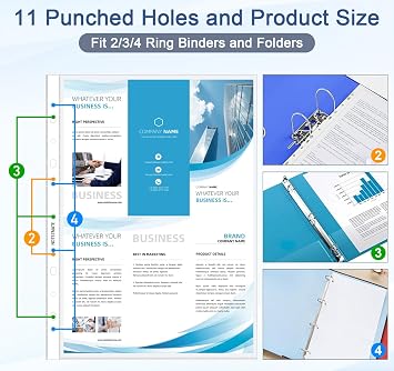 A4 Plastic Punched Pockets,100 Extra Strong Plastic Wallets,Heavy Duty 160 Micron Polly Pockets Filing Folders Wallets Sleeves DIN A4,Waterproof Folders Filing Sleeves for Home Office School Document