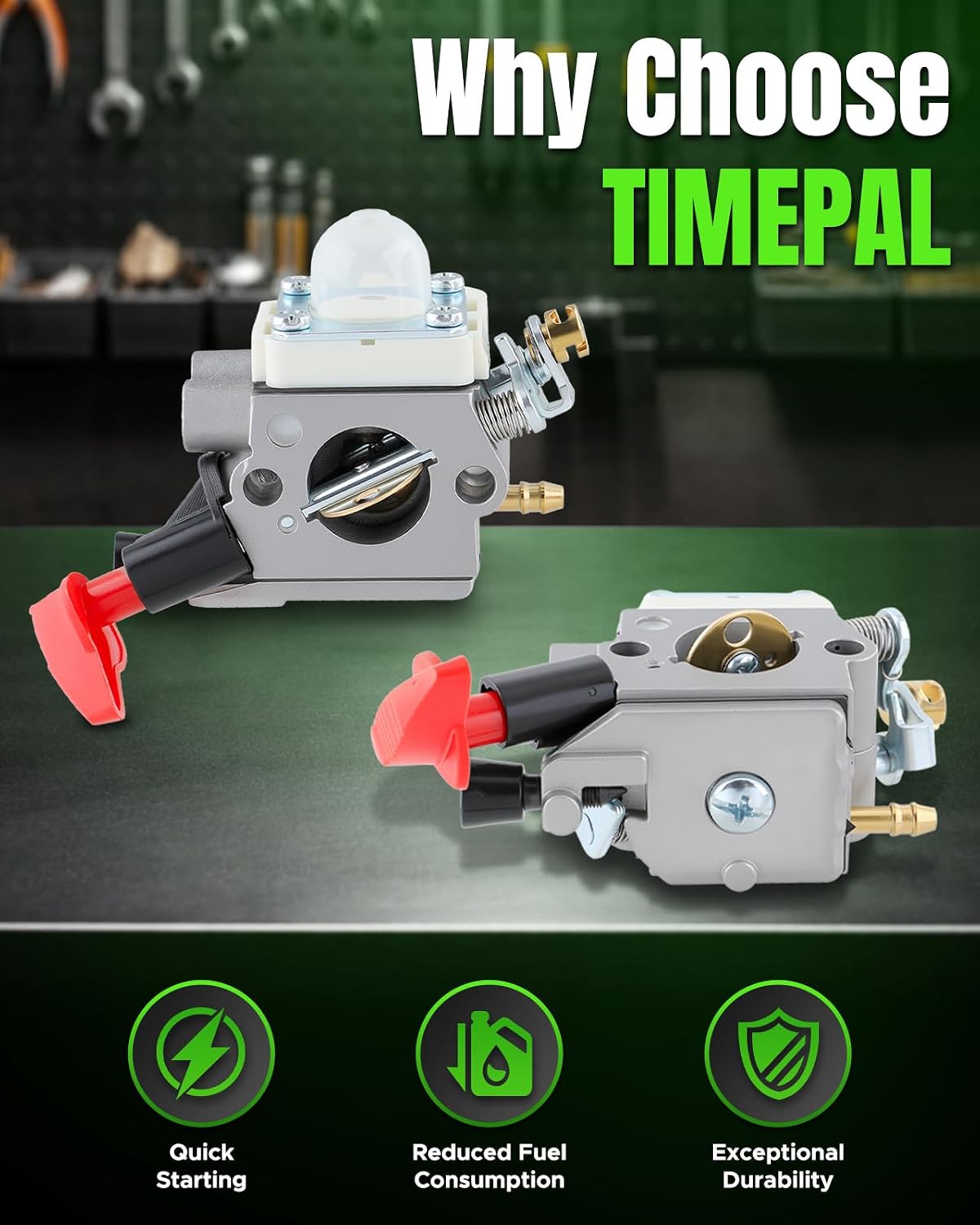 FS56RC Carburetor for Stihl FS56 FS56C FS56R FS56RC FS70C FS70R FS70RC HT56C KM56RC Trimmer Weed Eater Replace C1M-S207A, 41441200603, 41441200600 with Air Filter Turn Up Kits