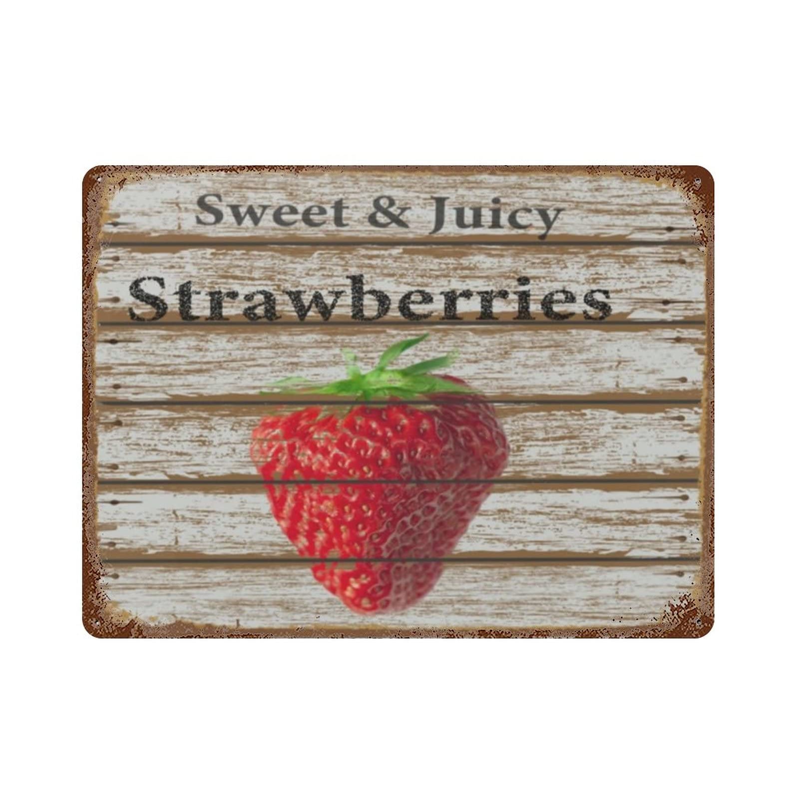 AOOEDM Strawberries Metal Sign for Home Coffee Garage Wall Decor Vintage Poster Bar Signs for Home Bar Retro Metal Tin Sign