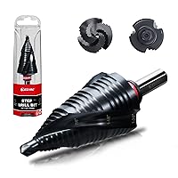 Vista 8 de EZARC Broca escalonada para metal, taladro escalonado de cobalto M35, flauta en espiral, broca de paso Unibit (1/4 a 3/4 pulgadas) resistente al