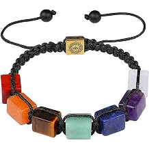 FENGSHUI-CAISHEN Chakra Bracelets, Healing Crystals Bracelet - Reiki Chakra Meditation Decor, Natural Stone and Hand-woven for Womens Mens