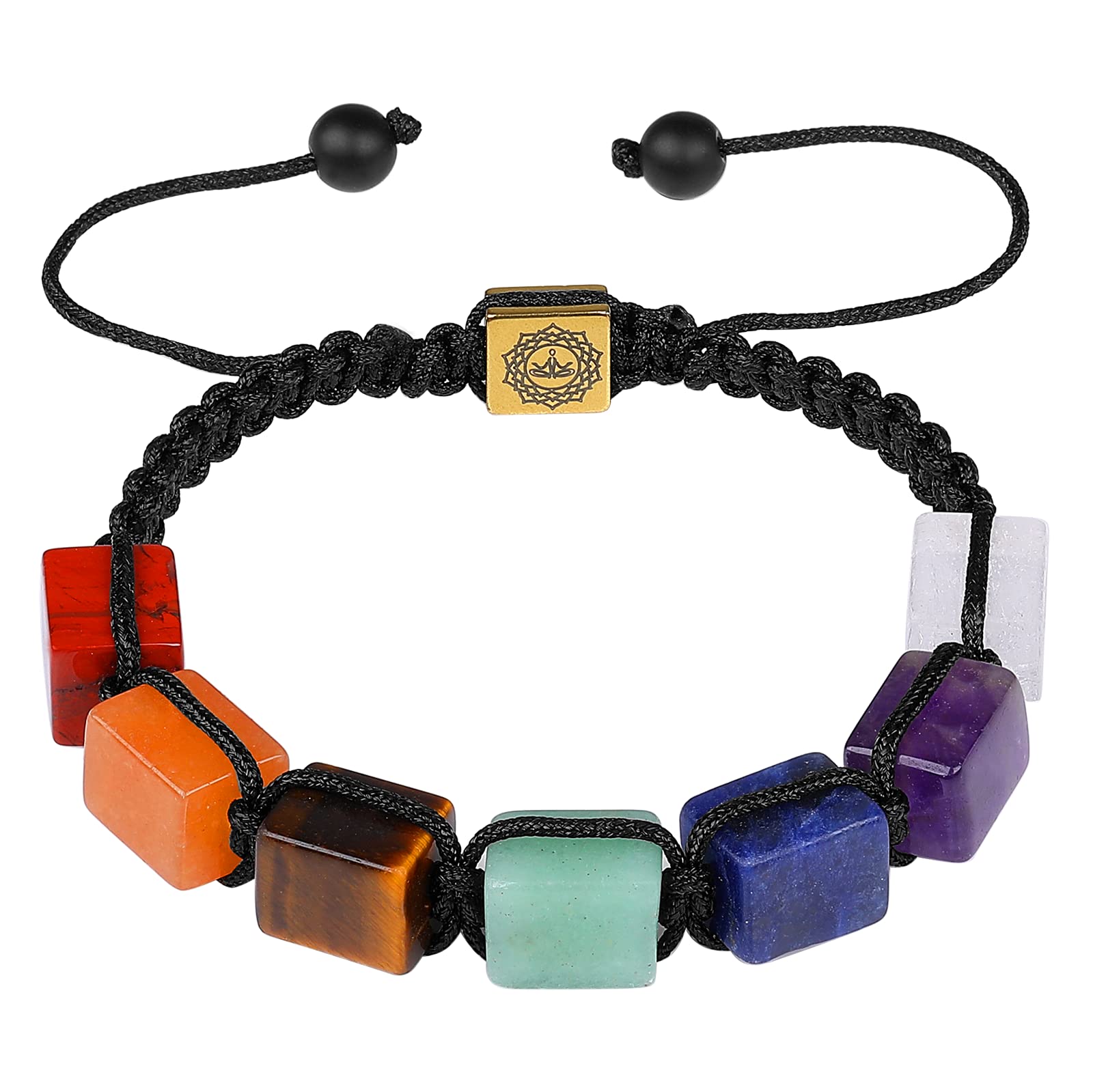 Chakra Crystal Bracelet-Healing Crystals Bracelet,7 Chakra Bracelets,Feng Shui Wealth Bracelet -Chakra Crystal Gemstones&Natural Crystal Stone&Hand-woven&Reiki Crystals Stone,Chakra Energy Stone