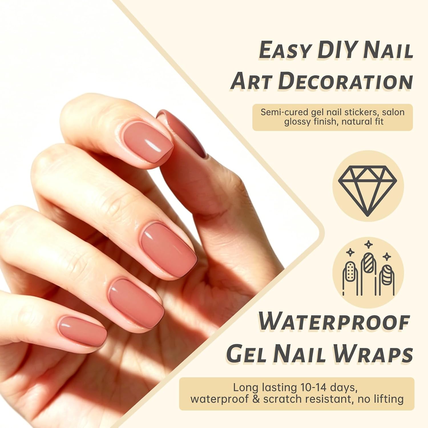 Semi Cured Gel Nail Strips, Raw Powder, 20 Pcs image 4