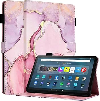 Fancity for Amazon Kindle Fire Max 11 Case 13th Generation 11" 2023 Release | Soft PU & TPU Leather Protective Stand Cover Case for Fire Max 11 with Smart Auto Wake/Sleep, Pencil Holder, Marble Pink