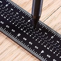 Vista 2 de Regla cuadrada de precisión para medición y marcado - Herramienta de enmarcado de acero y aluminio para uso profesional en carpintería (30 cm)
