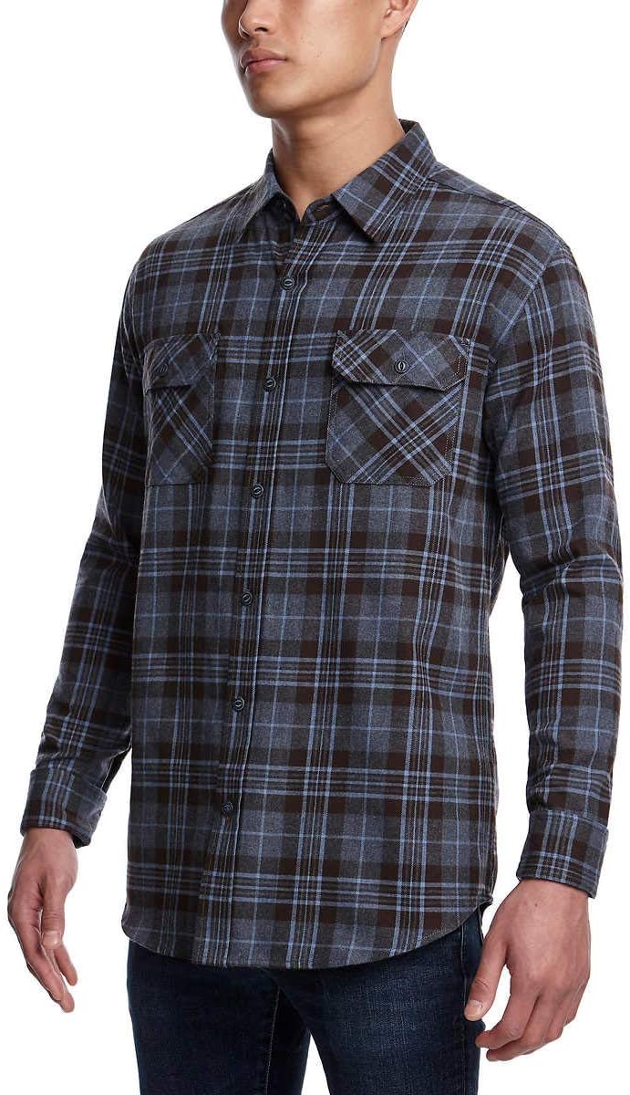 Weatherproof Vintage Men Flannel Long Sleeve Button Down Shirt with 2 Pockets - Image 4