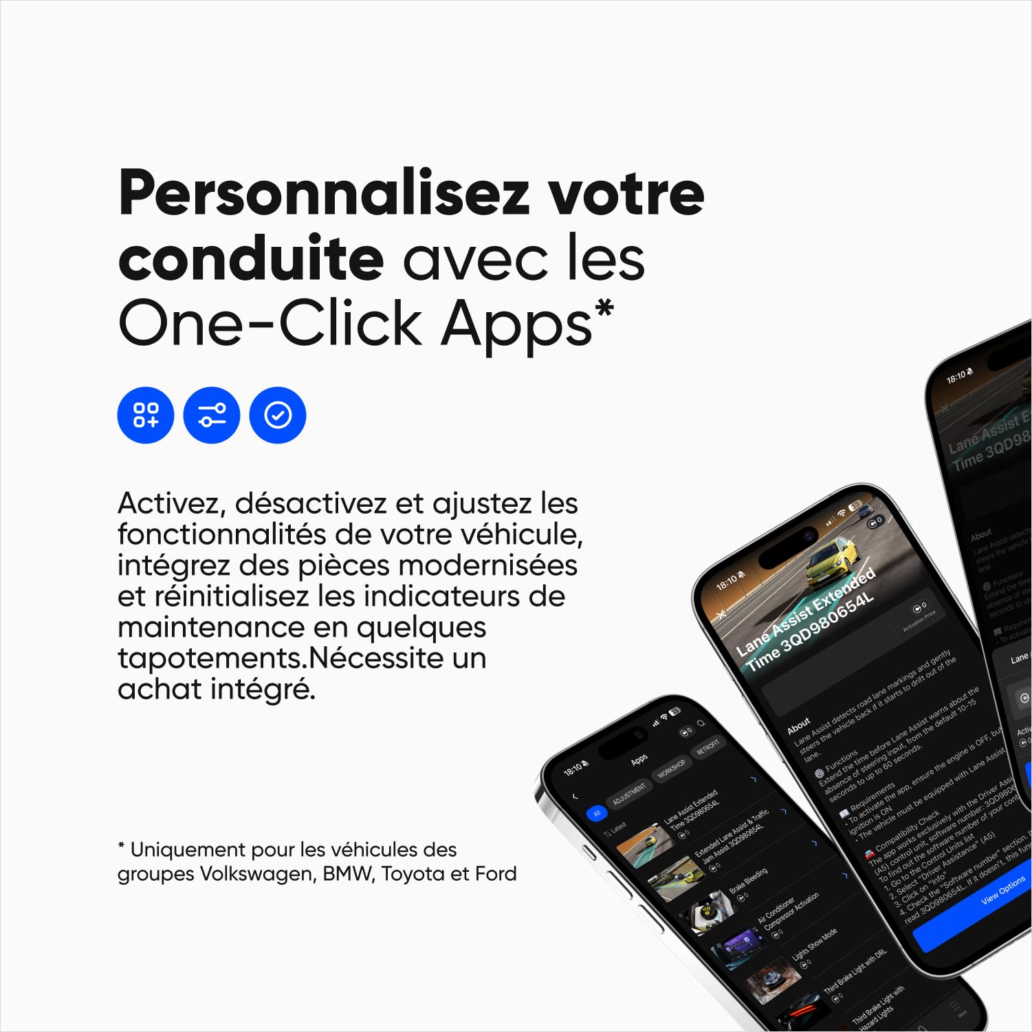 OBDeleven 3 Lecteur de Codes OBD2 Diagnostic Bluetooth Scanner Auto pour Utilisation Quotidienne et Avancée, iOS et Android (OBDeleven 3)