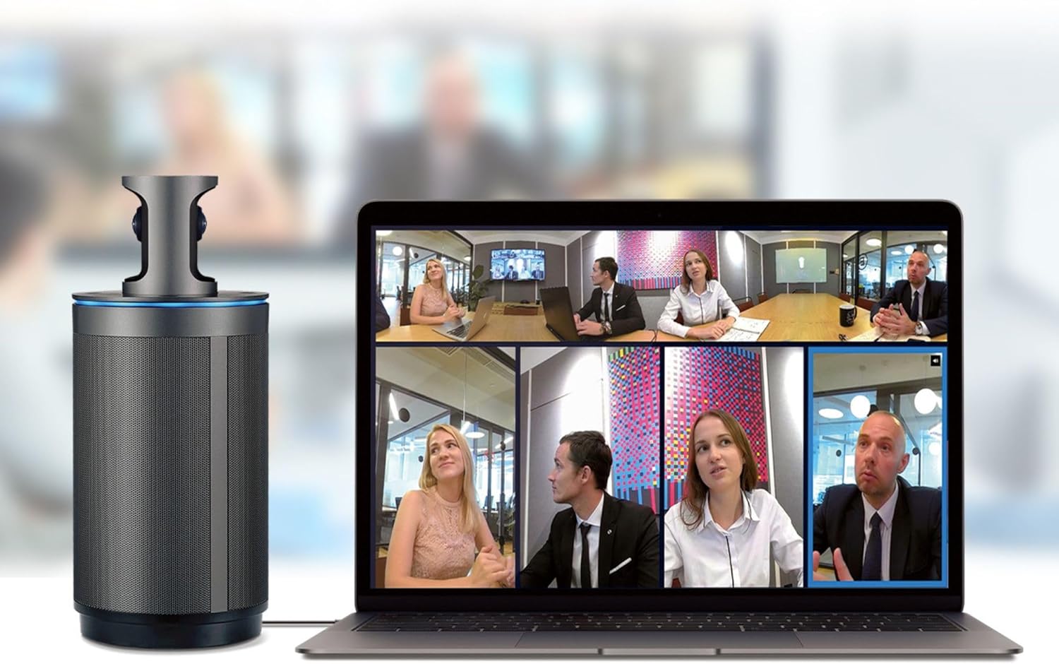 KanDao Meeting 360 Online Video Conference Webcam, 1080P Image HD for PC/Mac/Desktop, Automatic Focus & Smart Zooming, Works with Teams, Zoom, Skype etc.