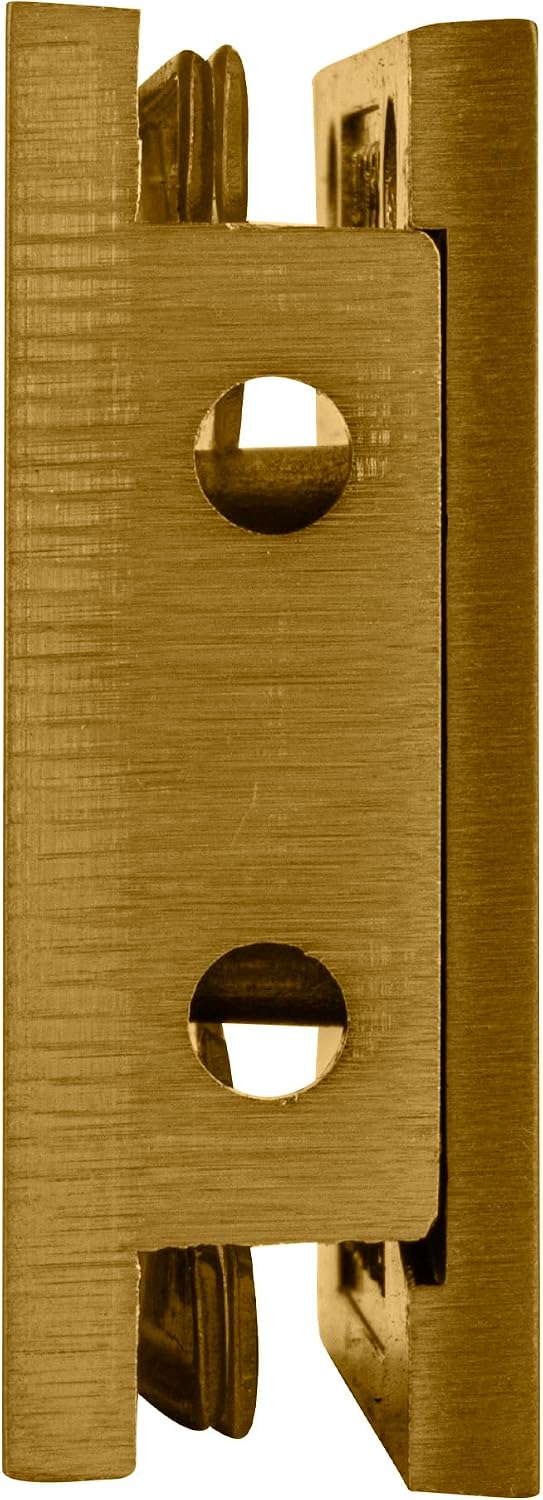 C.R. LAURENCE SGCU1SB CRL Satin Brass Square Style Notch-in-Glass Fixed Panel U-Clamp
