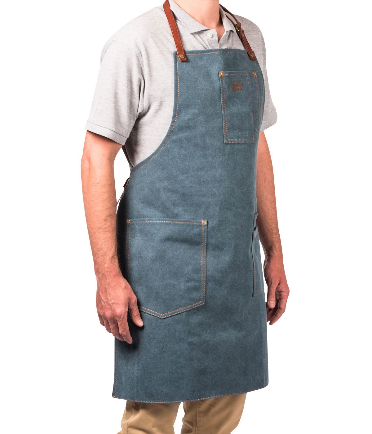 Alaskan MAKER Tablier De Cuisine En Toile Vintage Et Cuir