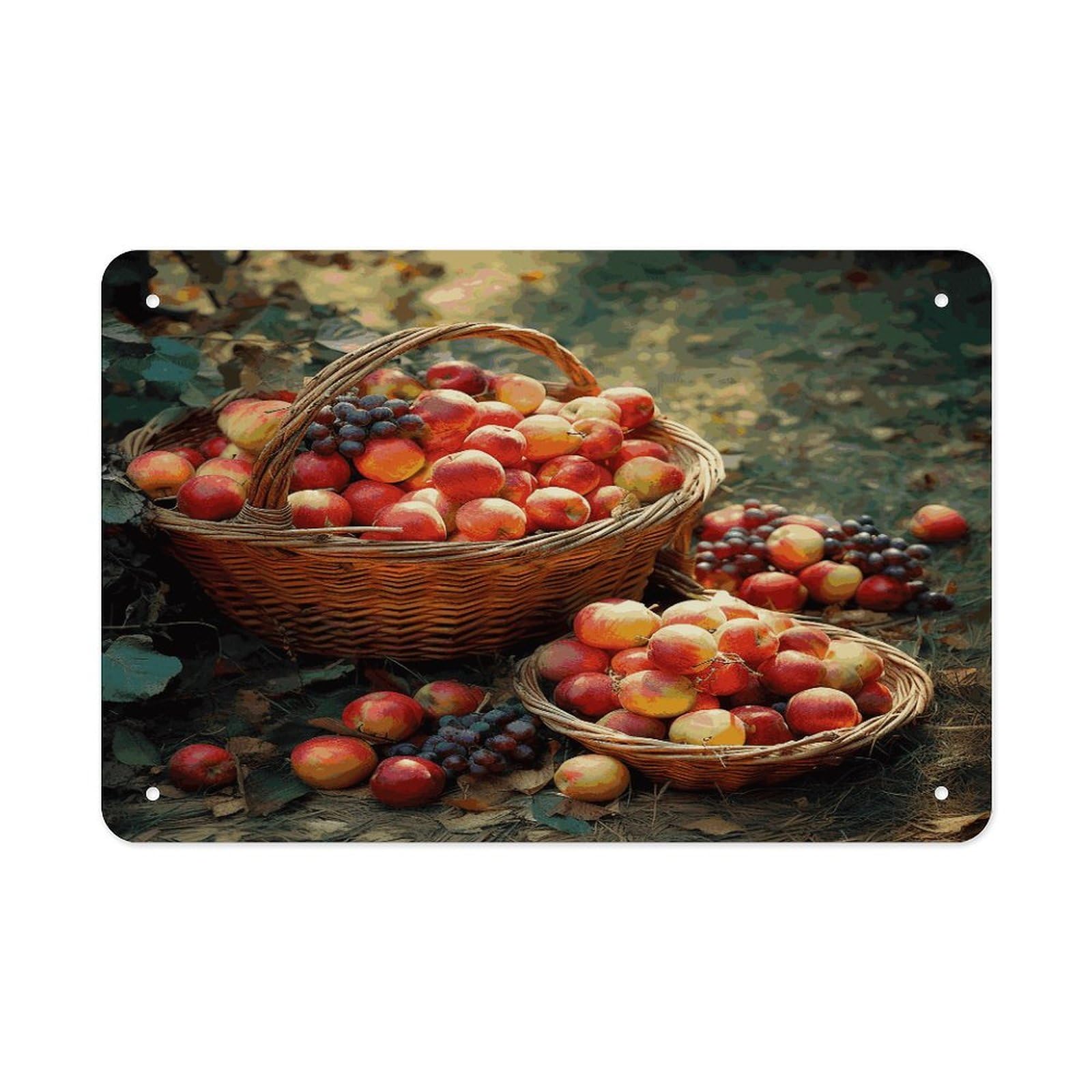 Fekiloot Style Fruit Harvest Metal Signs Wall Art Tin Sign