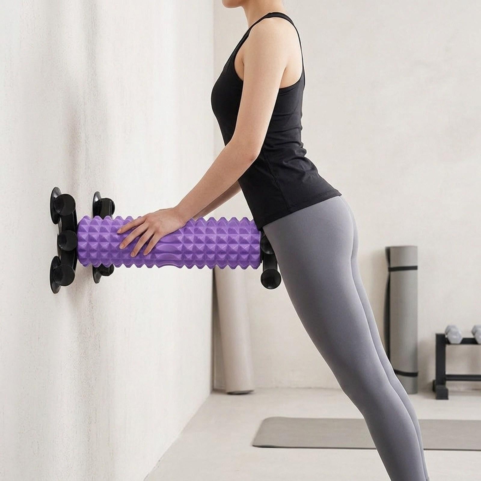 Perfeclan Rodillo Espuma Fitness Ejercicio Pilates Masaje Muscular Profundo EVA PVC Estable Resistente Adecuado para Relajación Muscular Entrenamiento
