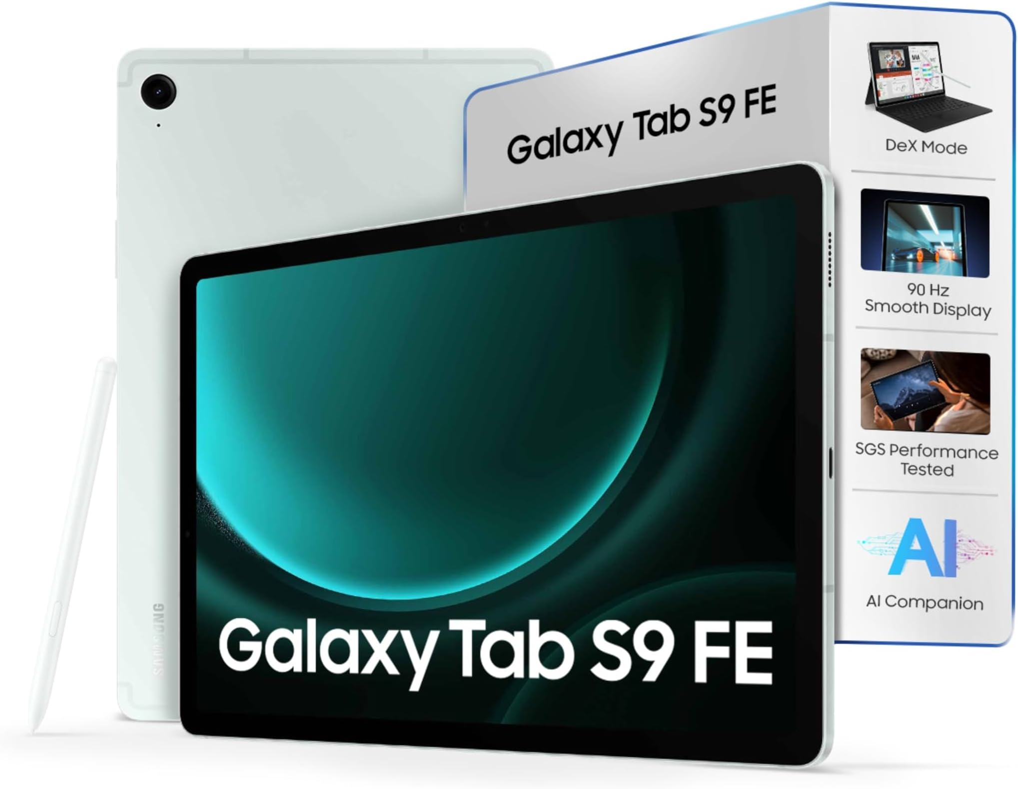 Samsung Galaxy Tab S9 FE [Smartchoice], S Pen in-Box, 27.69 cm (10.9 inch) Display, RAM 6 GB, ROM 128 GB Expandable, Wi-Fi, IP68 Tablet, Mint