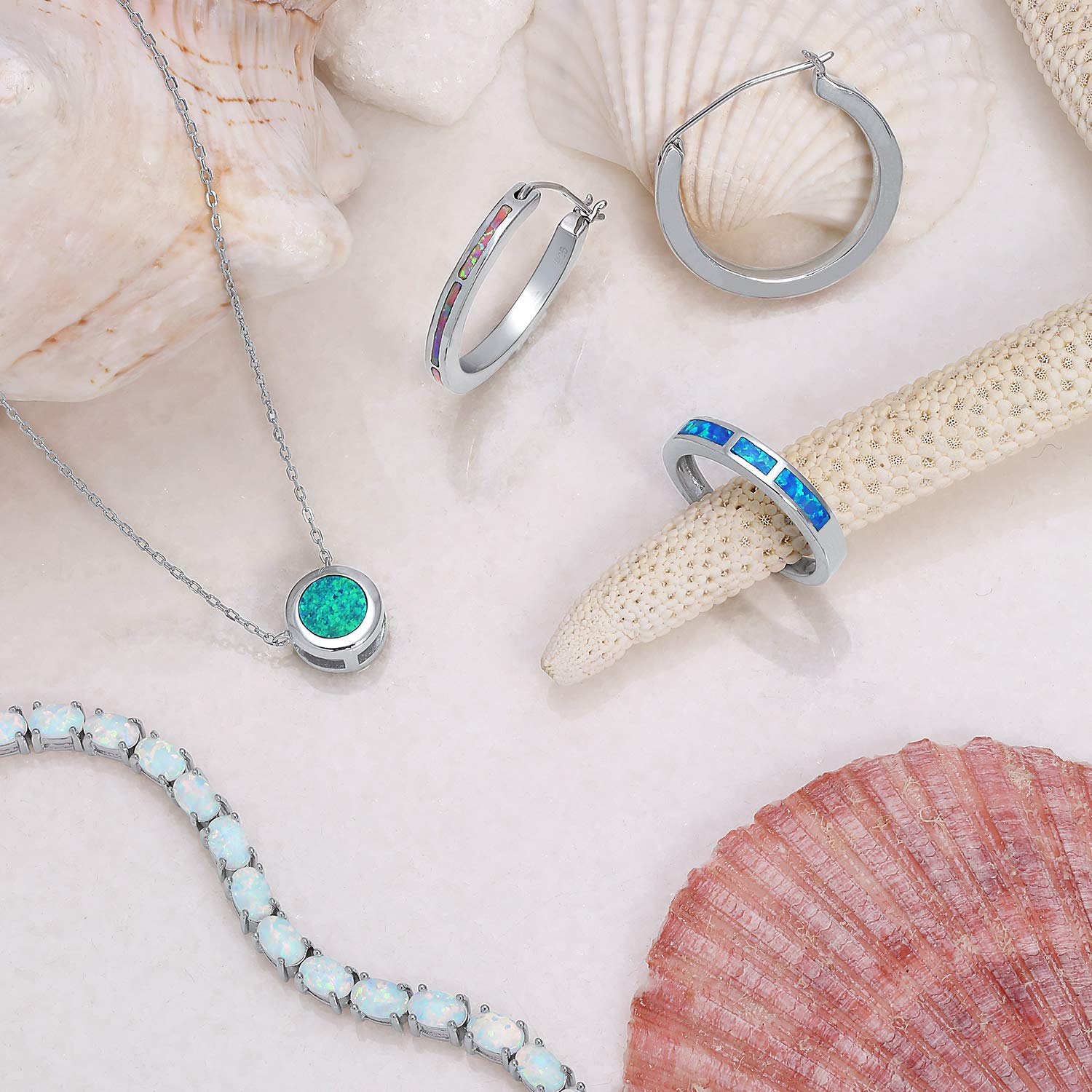 Personalisieren Geometrische Ewigkeit Blau Oder Rosa Erstellt Opal Inlay Stapelbar Band Ring Für Frauen Oktober Geburtsstein .925 Sterling Silber