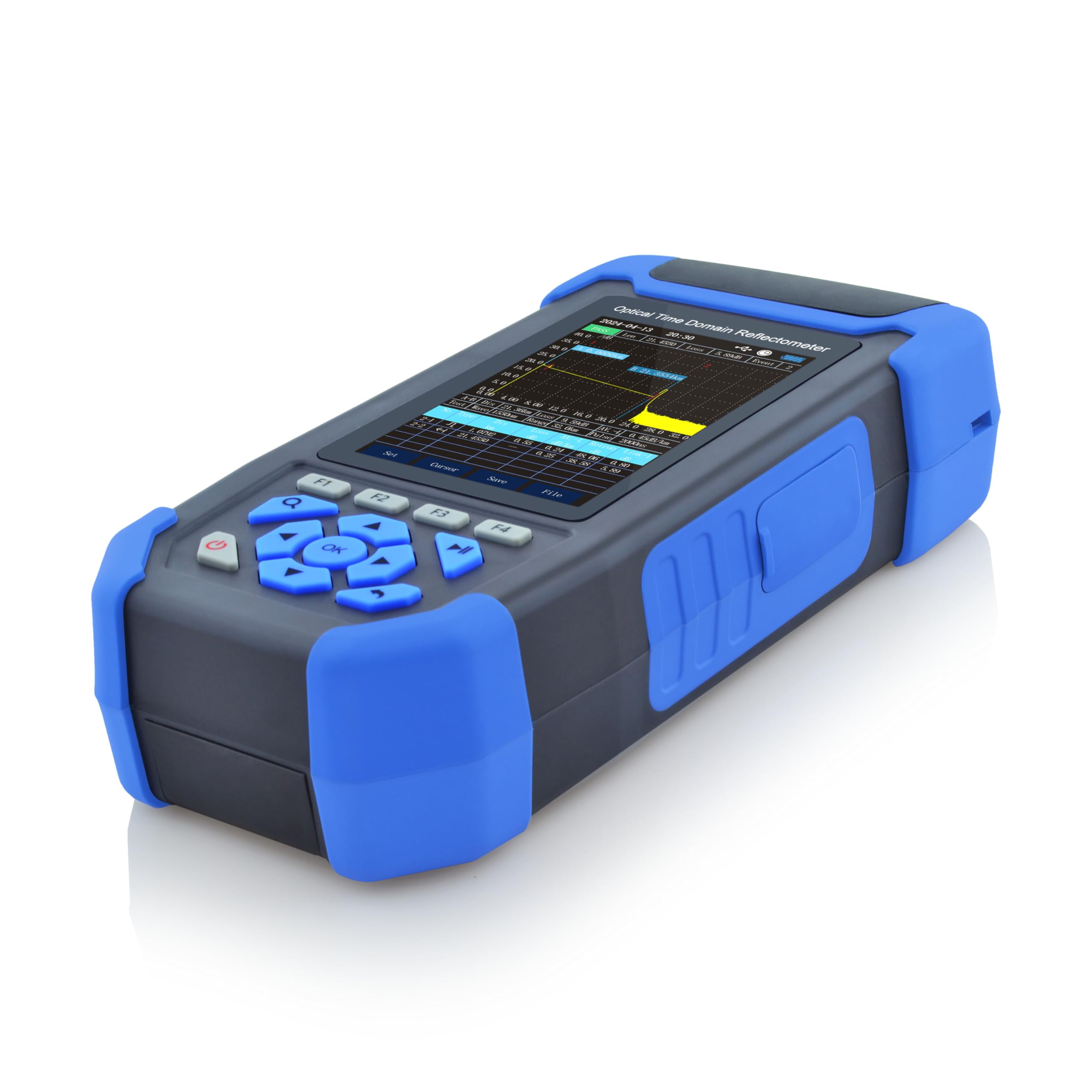 1310nm/24dB+1550nm/22dB SM OTDR avec OPM+OLS+VFL+Carte des Événements+Test de Perte+Séquenceur RJ45+Traceur de Câble RJ45 Testeur de Fibre Optique Compatible avec APC&UPC SC+FC+ST+LC-SS303T-2A1