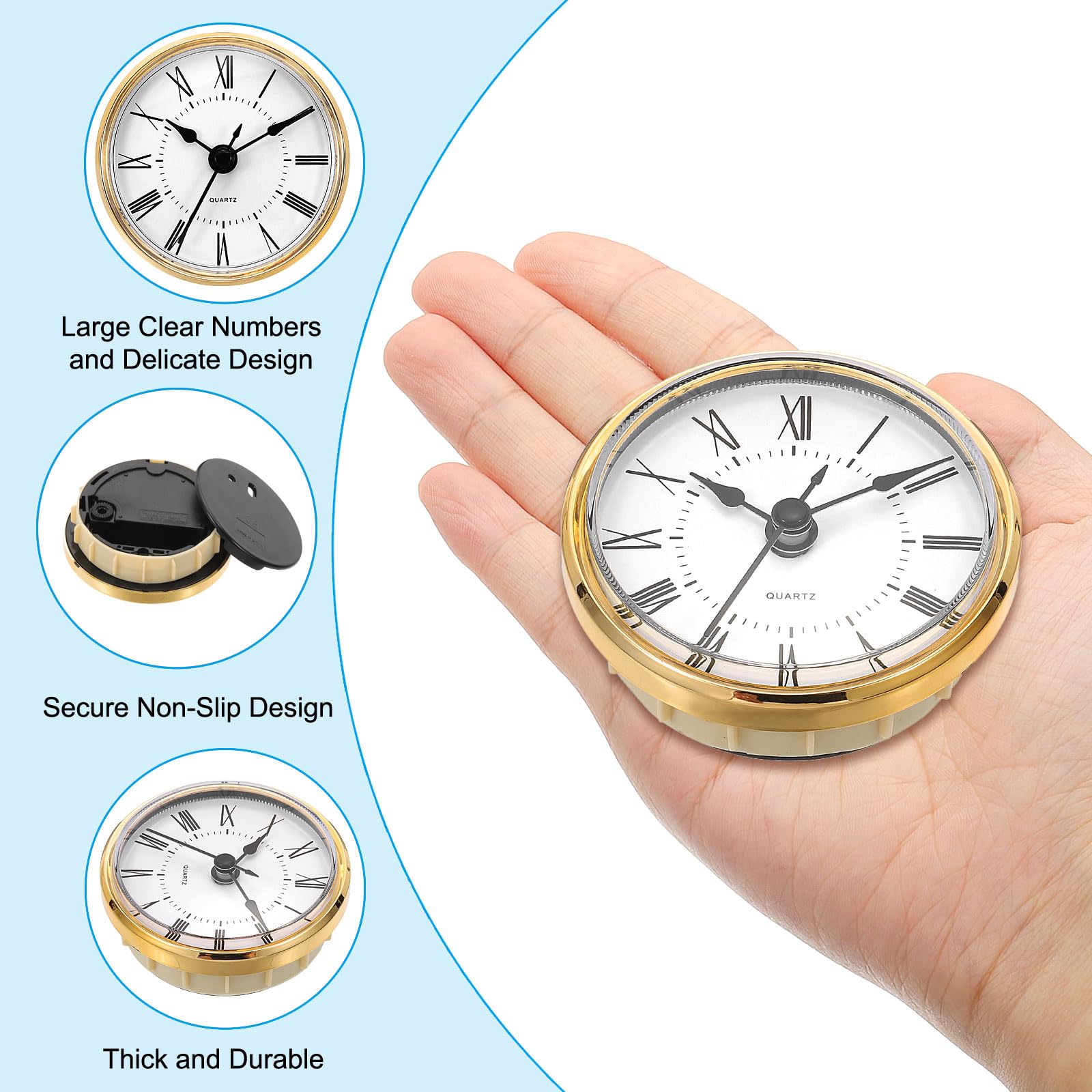 PATIKIL 70mm Inserto per Orologio al Quarzo, Orologio Miniatura con
