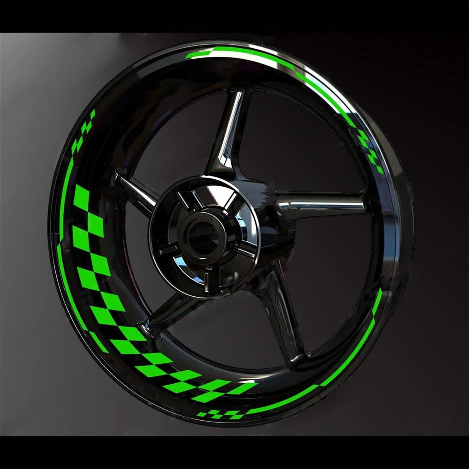 Motorcycle Wheel Stickers for Kawasaki for Ninja ZX-4R ZX-4RR ZX-6R ZX-10R ZX-14R Full Year Reflective Motorcycle Wheel Stickers Hub Decal Rim Stripe(009,21 18 inches)