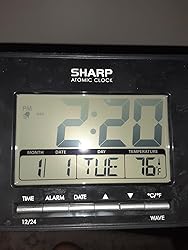 Amazon.com: Sharp Atomic Desktop Clock – Auto Set Digital Alarm Clock ...