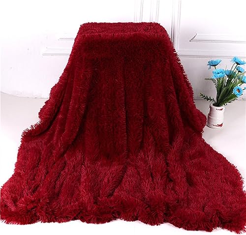 Vista 10 de Manta de piel sintética súper suave y peluda para cama, mullida y acogedora manta ligera de felpa cálida para sofá, sofá, gris, 63 x 79 pulgadas