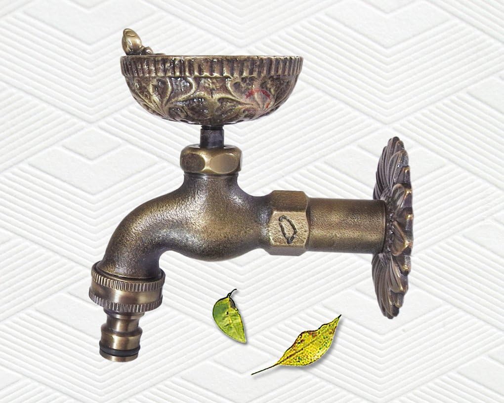 Decorative Brass Turtle Garden Outdoor Faucet - with a Brass Connecter - a Happy Little Turtle Playing in its Toy : Patio, Lawn & Garden