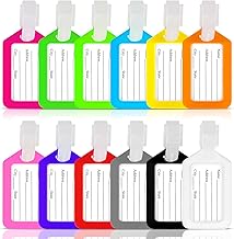 Etichette per Bagagli 12 Pezzi Viaggio Bagagli Tag Etichetta Valigia Aereo Targhette Portachiavi Cartellino per Valigia Nome Cinghia per Valigia Valigie Luggage Tag, 12 Colore