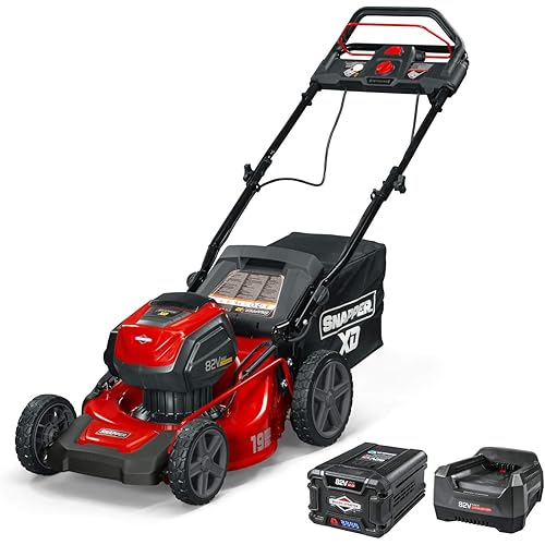 Snapper XD 82V MAX Step Sense Cordless Electric 19-Inch Lawn Mower Kit with (2) 2.0 Batteries and (1) Rapid Charger