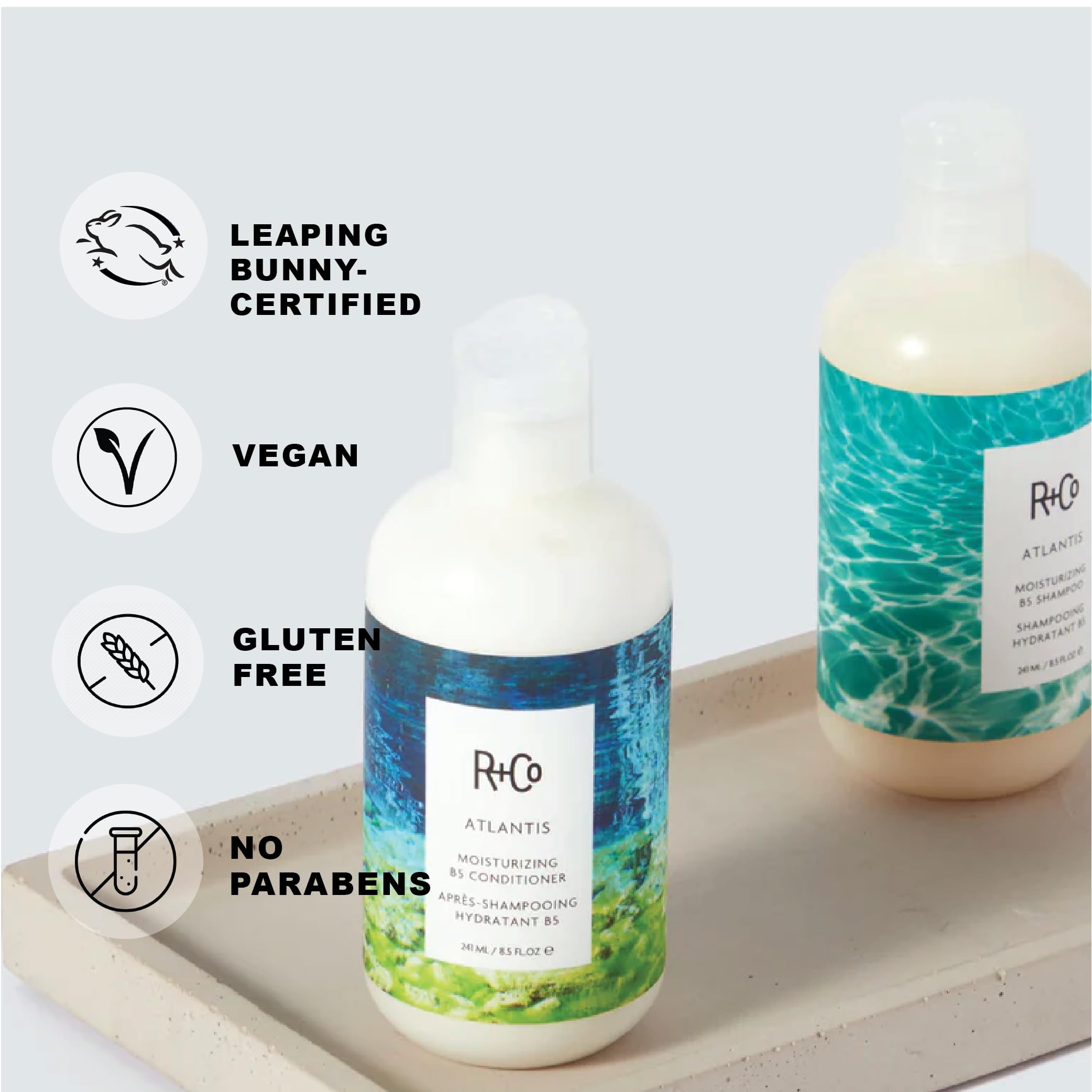 Amazon.com: R+Co Atlantis B5 Shampoo + Conditioner Travel Set