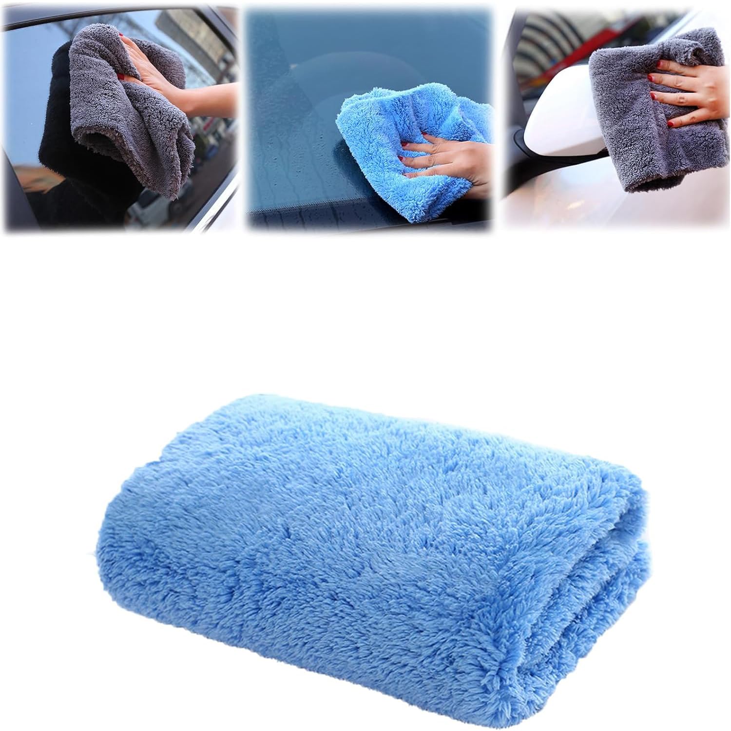 Dialed Drying Towel,Microfiber Car Wash Drying Towel,Super Absorbent Detailing Cleaning Cloth,Car Towels Drying (Blue,15.7 * 15.7in)