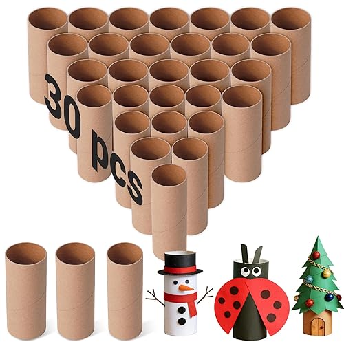 Czoynife 30Pack Brown Cardboard Tubes for Crafts, 1.38x3.98, Bulk Paper