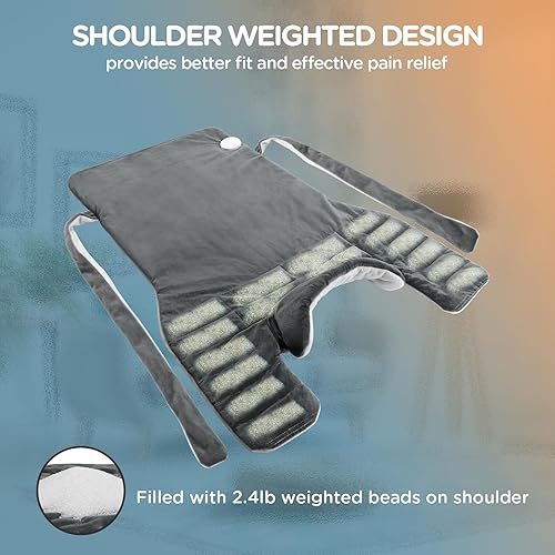 Miniatura 4 de Comfytemp Almohadilla térmica para aliviar el dolor de espalda, 22 x 33 pulgadas, almohadilla térmica eléctrica pesada XXL para hombros de cuello,