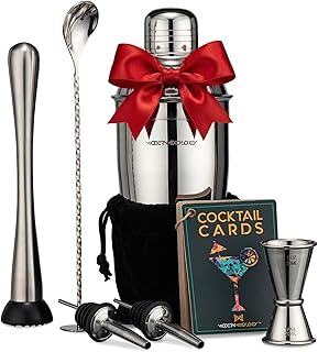 Modern Mixology 8-Piece Cocktail Shaker Set with Velvet Bag | Complete C...