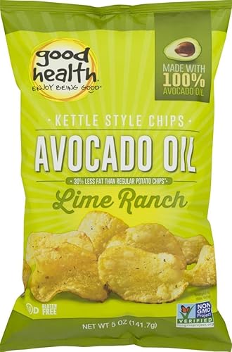 Good Health Aguacate aceite estilo caldera lima rancho chips 5 oz bolsa 4 bolsas