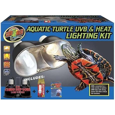 Zoo Med Aquatic Turtle UVB Heat Lighting Kit - Includes UV Lamp & Clamp Lamp
