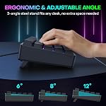 TECURS Mechanical Gaming Keyboard, QWERTY 60% Wired Keyboard RGB Backlit for Laptop/Windows, 61 Keys Angle Adjustable Red Switch Mini Keyboard Black