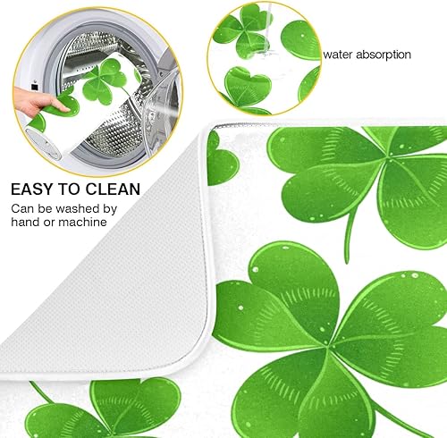Miniatura 2 de Tapete de secado de platos de trébol del día de San Patricio, 18 x 24 pulgadas, absorbente para platos, protector de platos para cocina, secado