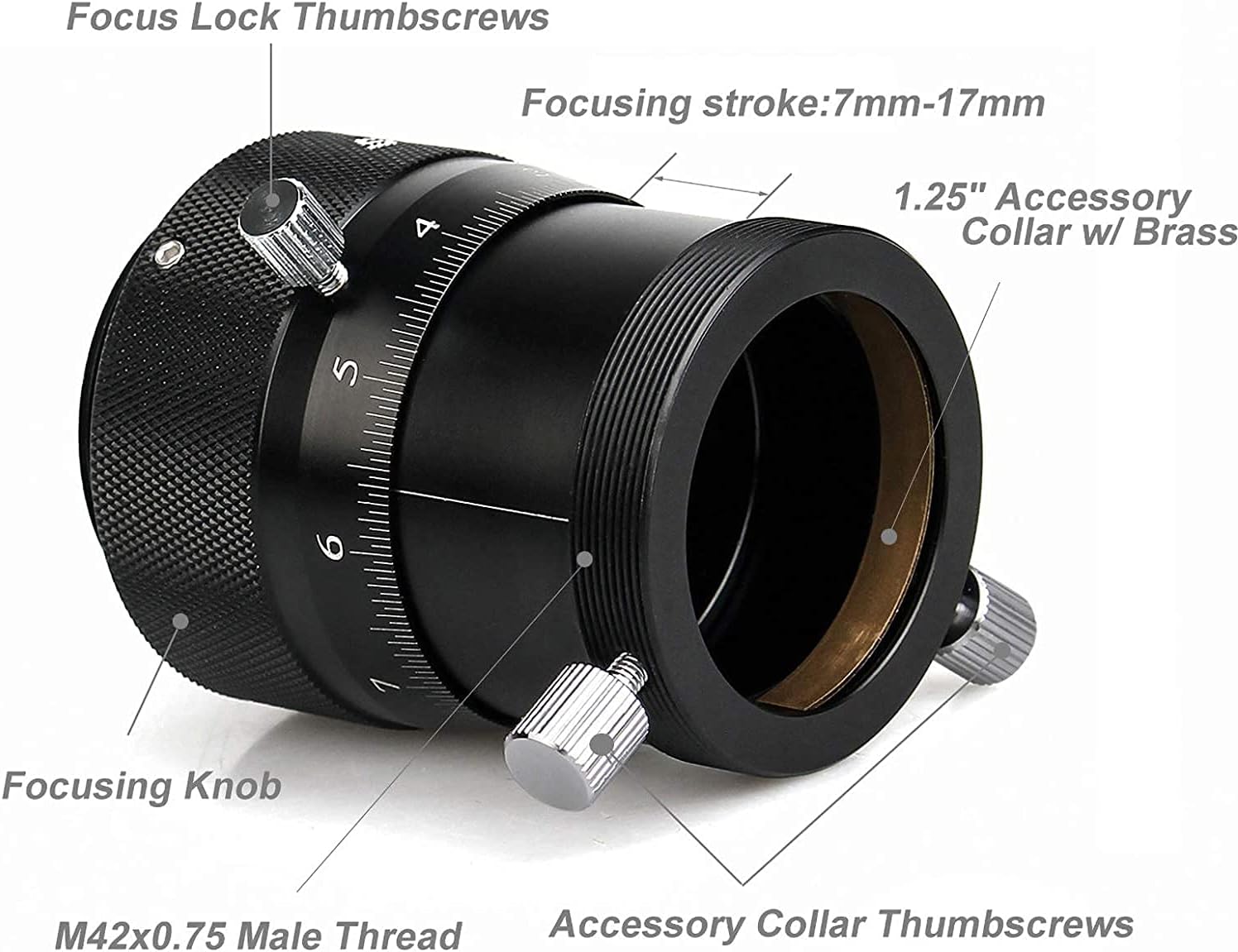 Svbony SV161 1.25″ Double Helical Focuser 0.05mm Scale, with M42x0.75 ...