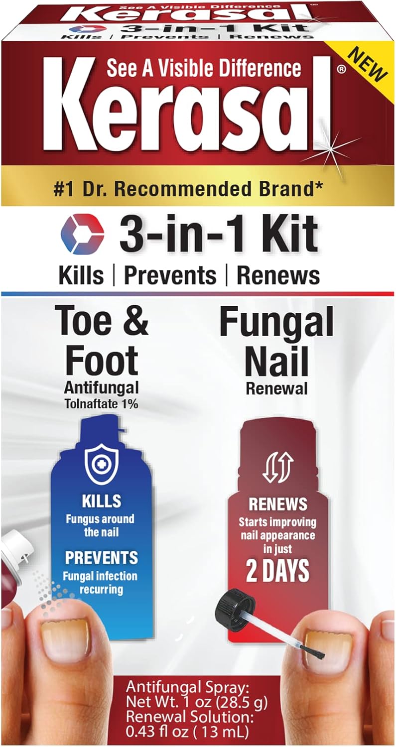 Kerasal 3in1 Nail Care Kit 1 oz Antifungal Spray and 0.43 oz Nail Repair Solution