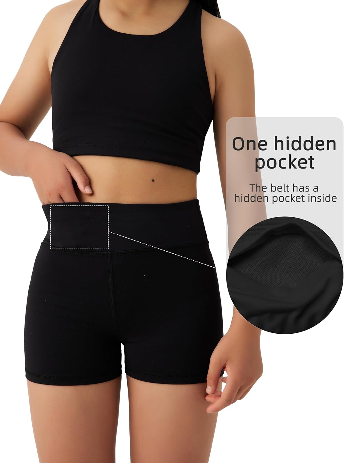 Girls Athletic Biker Shorts with Hidden Pocket High Waisted Dance Kids Shorts Soft Active Yoga Bike Short Teen - Image 6