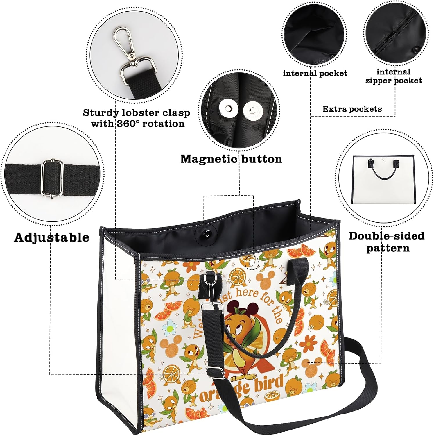 CMNIM Bird Mascot Gifts We’re Just Here for The Bird Crossbody Bag Flower Garden Festival 2025 Purse