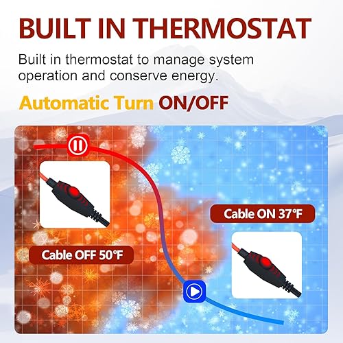Miniatura 20 de Cable de calefacción de tubería TDSF, 120 V, 6 pies, autoregulable 3 W/FT