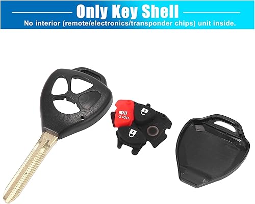 Miniatura 4 de uxcell Funda de repuesto para llavero de coche HYQ12BBY para Toyota Camry 2007-2010 4 botones de llave negro