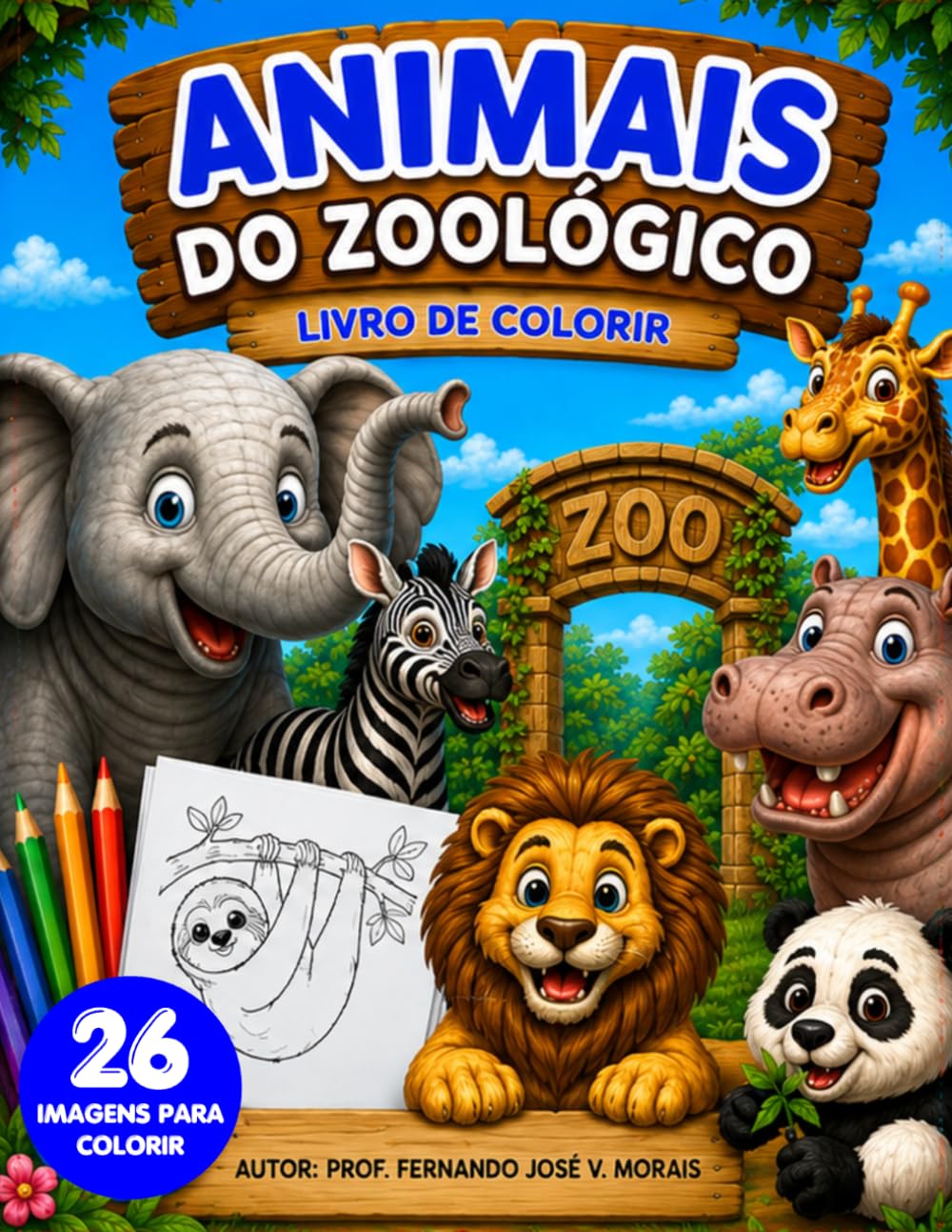animais do zoologico para colorir
