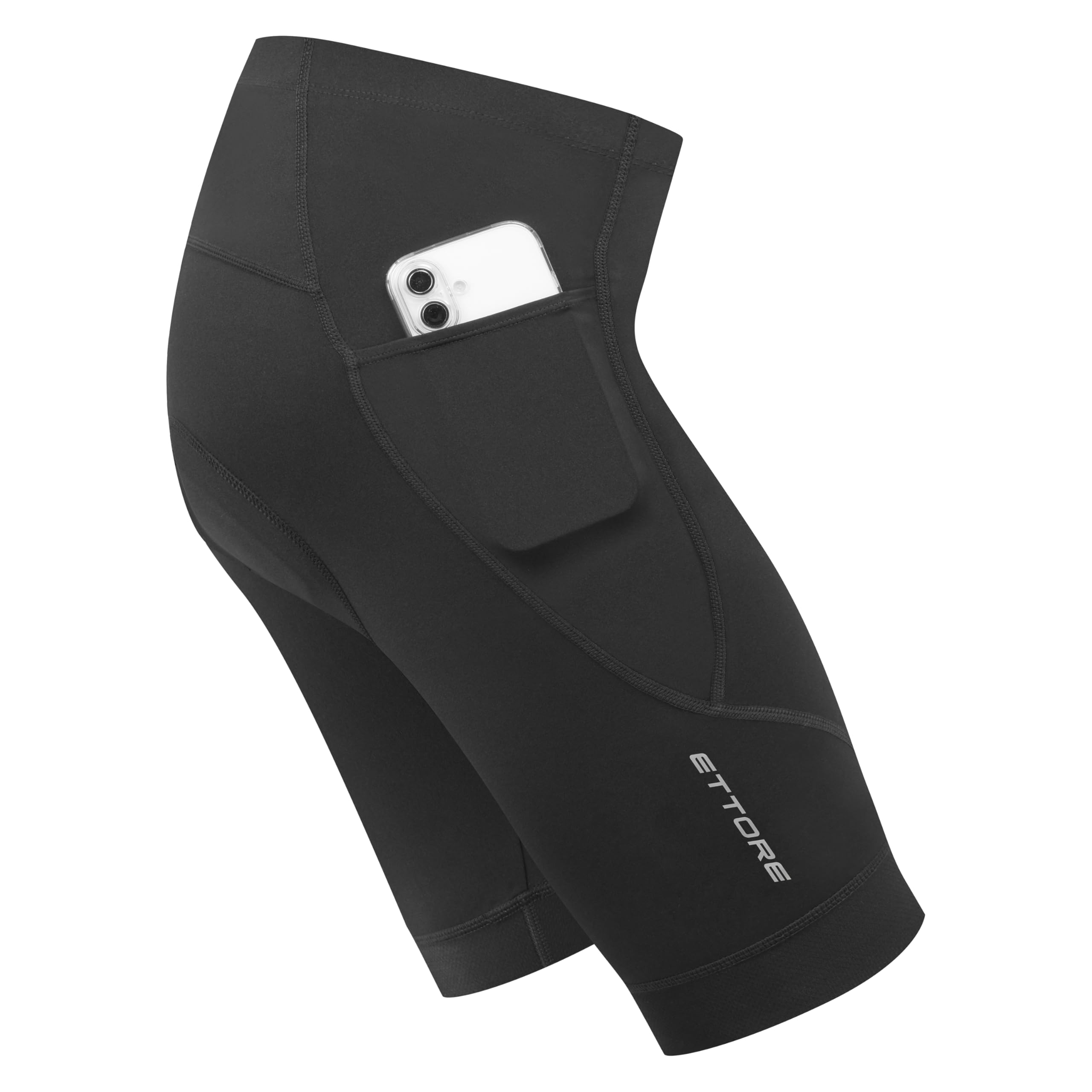 Ettore Mens Gel Padded Cycling Shorts Road Bike Breathable Quick Dry Bicycle - Arrow - 3XL Black