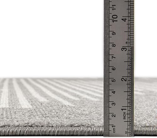 Miniatura 2 de Rugs.com Kai Collection - Alfombra de pelo mediano de 9 x 12 pies, color gris y marfil, perfecta para salas de estar, cocinas, entradas