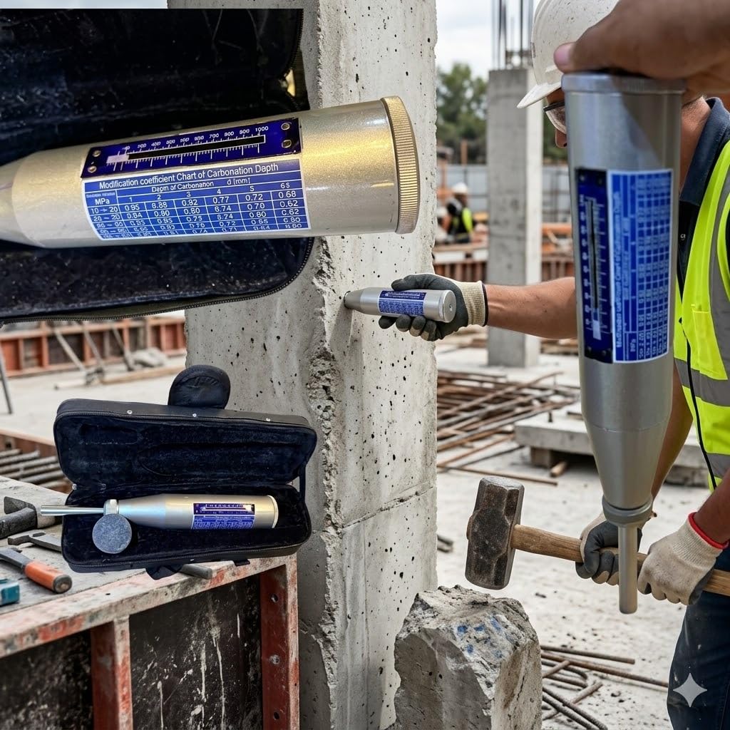 Professional Concrete Rebound Test Hammer (Schmidt Hammer Type) for Non-Destructive Compressive Strength Testing | Includes Carborundum Abrasive Stone & Heavy-Duty Padded Carrying Case-picture-12