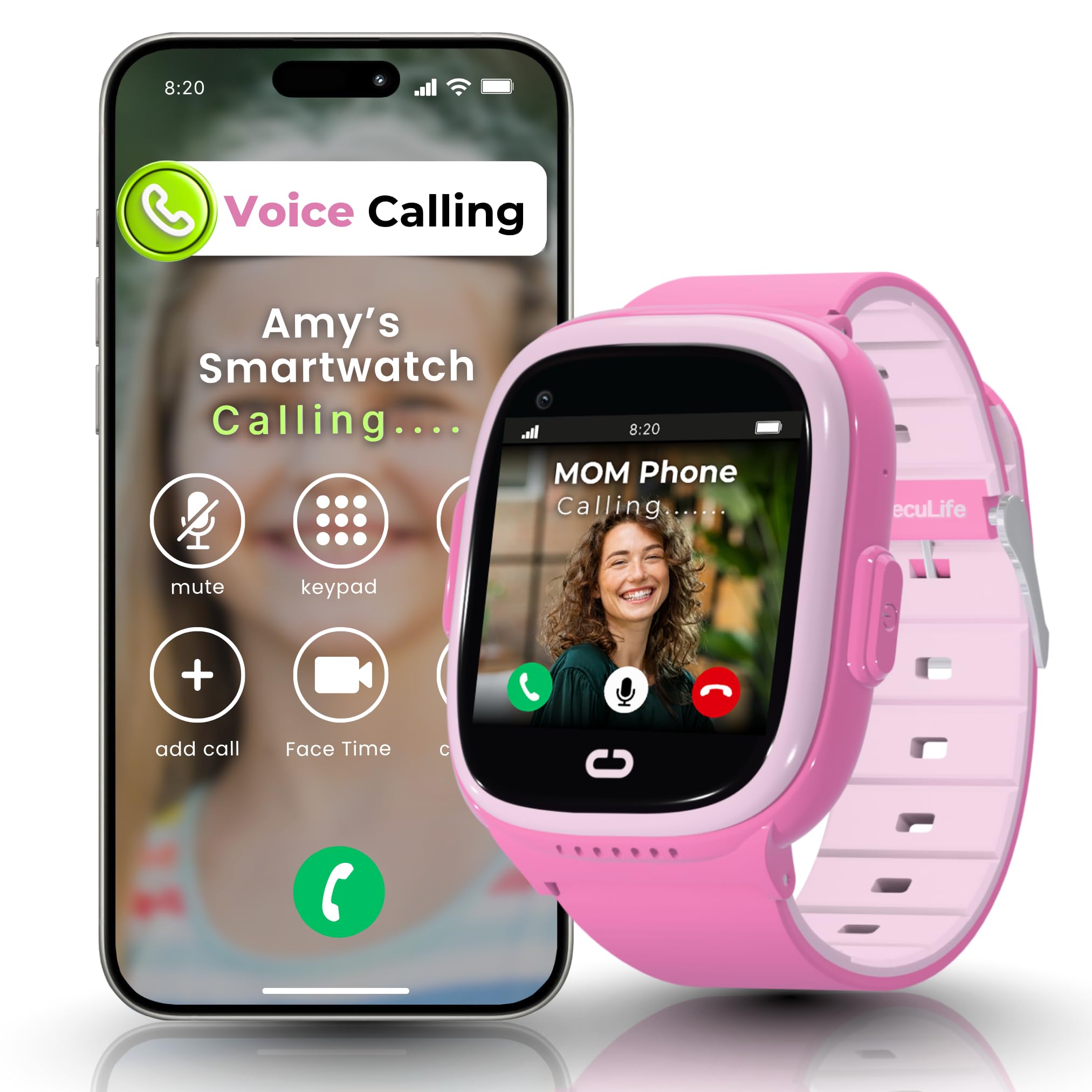 Emojikidz 2025 Model Smart Watch for Kids | Phone Watch & GPS Tracker for Children Ages 3-12 | Calling, Texting, GPS Tracking, Camera, School Mode |