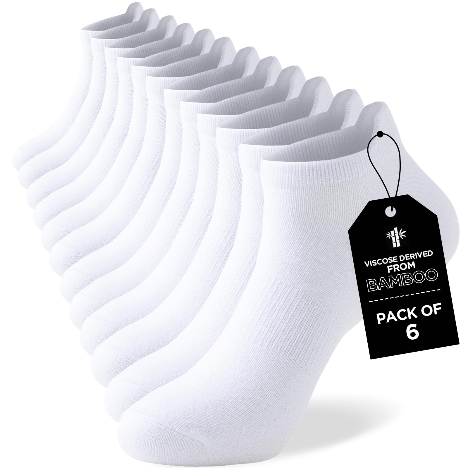 Bamboo Trainer Socks for Men and Women 6 Pairs Ankle Sports Summer Socks Anti Blister Running Athletic Breathable Socks Low Cut Walking Short Socks